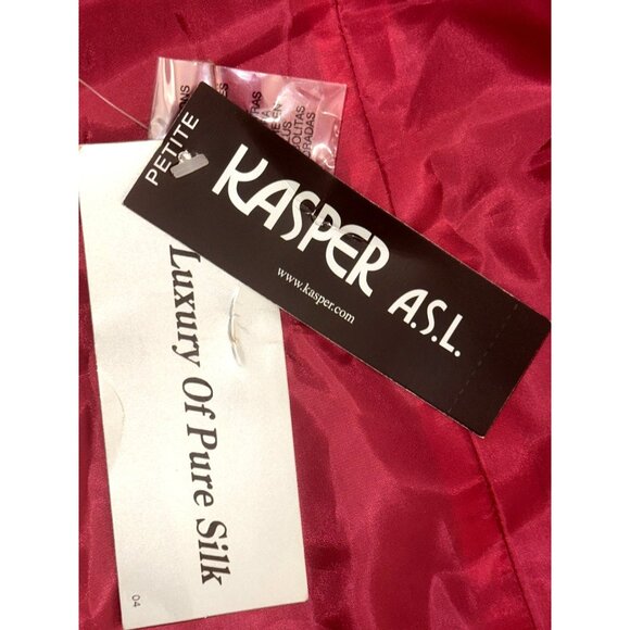 Kasper 16P Raspberry Silk Stripe Jacket Hamptons Chic Coastal Rich City Ready - Picture 13 of 16